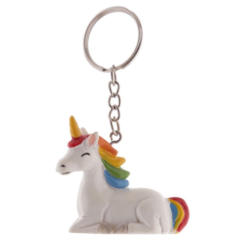 Porte-clé Licorne Unicorn humour Fashion Ref 9 Noir en Simili Cuir