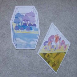 Cartes postales " champignons sous serre"