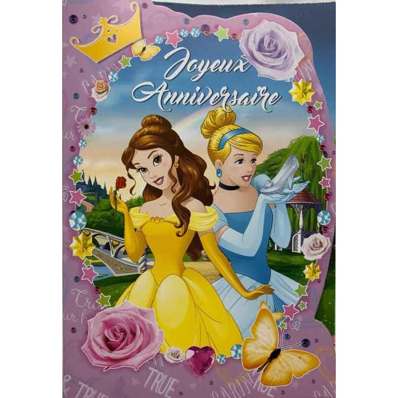 carte anniversaire les princesses disney