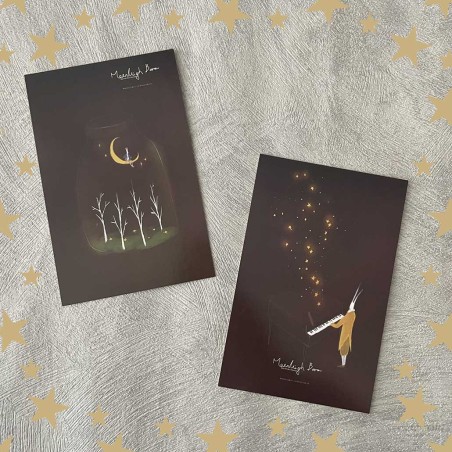 Cartes postales rabbit moonlight