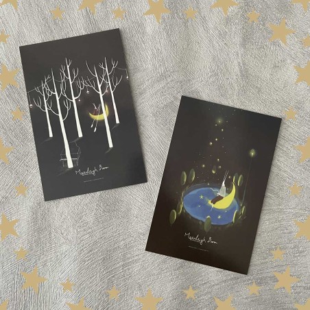 Cartes postales rabbit moonlight