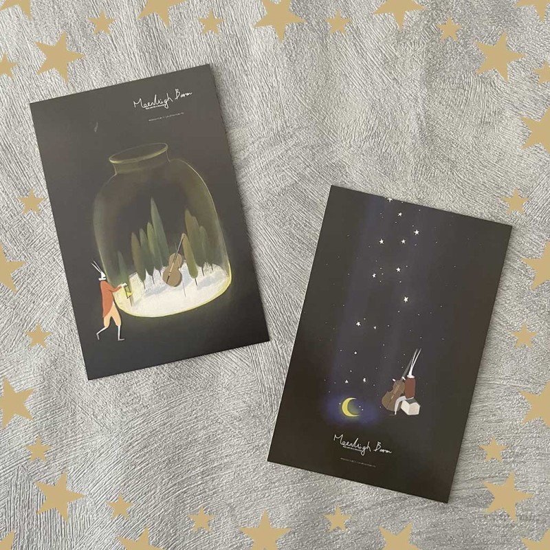 Cartes postales rabbit moonlight