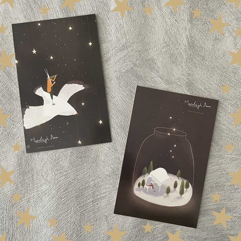 Cartes postales rabbit moonlight