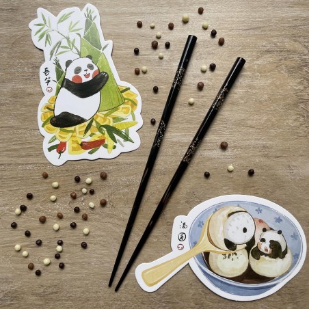 Cartes postales pandas gourmands