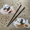 Cartes postales pandas gourmands