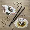 Cartes postales pandas gourmands