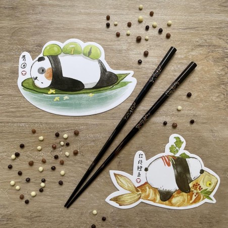 Cartes postales pandas gourmands