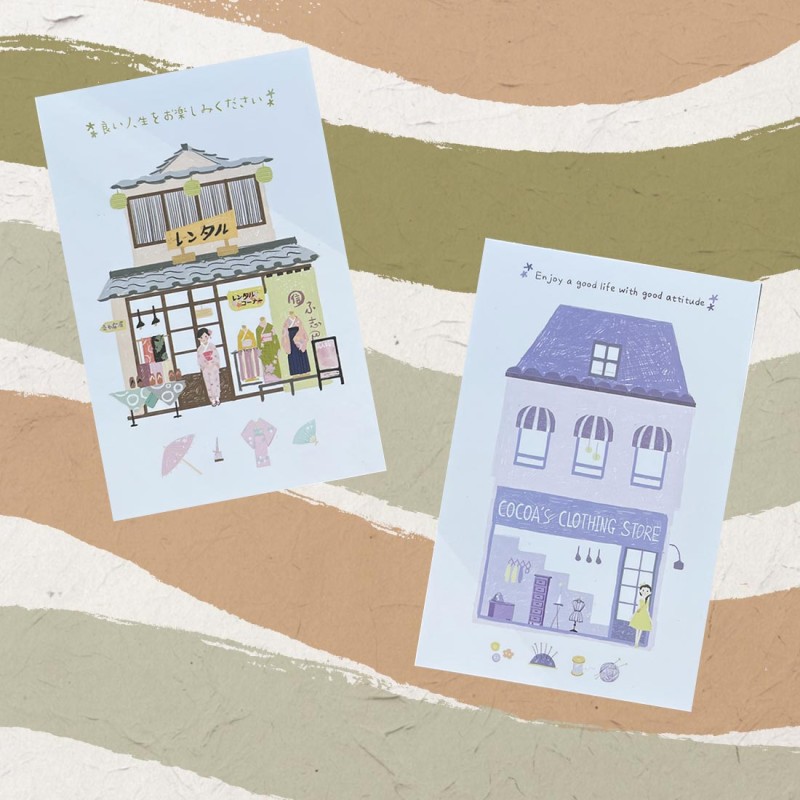 Cartes postales devantures de magasins asiatiques