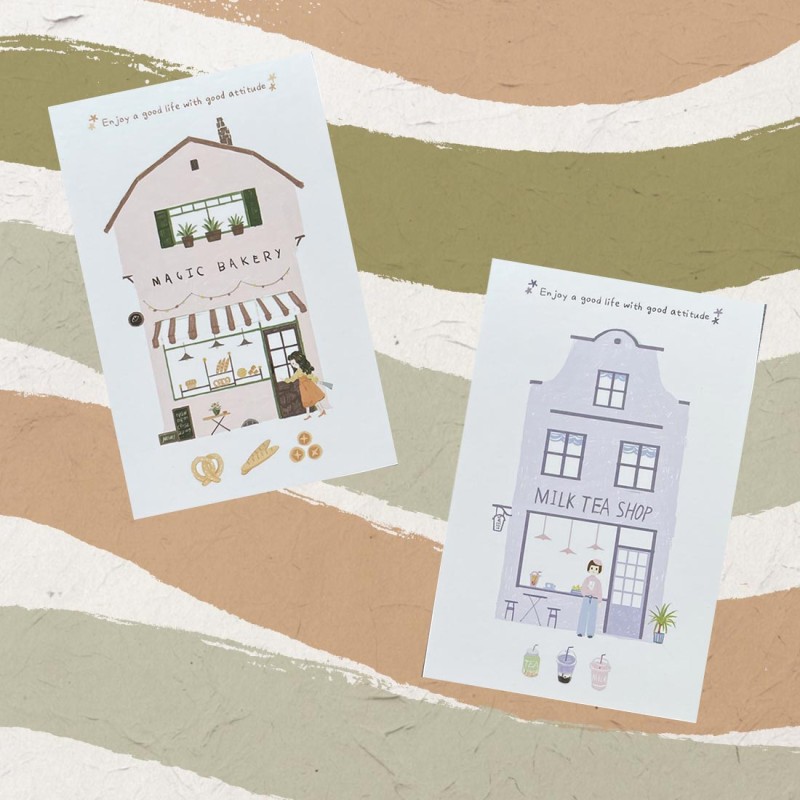 Cartes postales devantures de magasins asiatiques