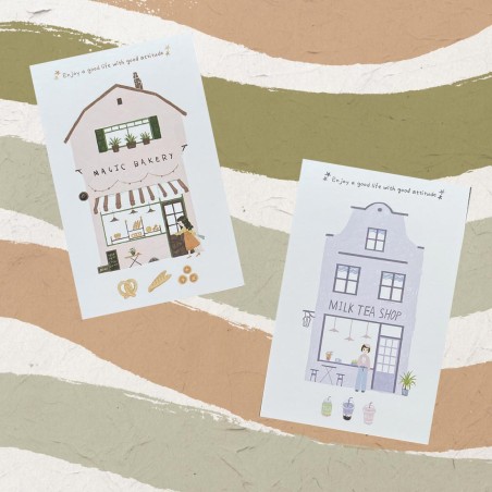 Cartes postales devantures de magasins asiatiques