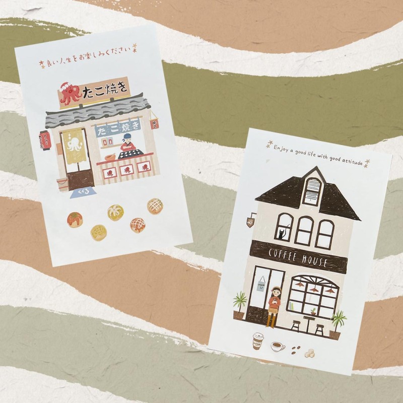 Cartes postales devantures de magasins asiatiques