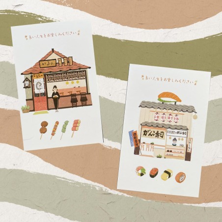 Cartes postales devantures de magasins asiatiques