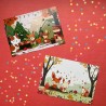 Cartes postales animaux joyeux d'automne et de Noël
