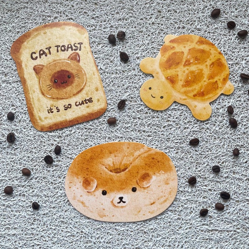 Cartes postales viennoiseries kawaii