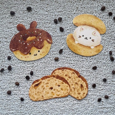 Cartes postales viennoiseries kawaii