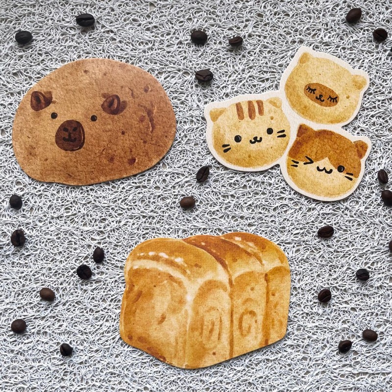 Cartes postales viennoiseries kawaii