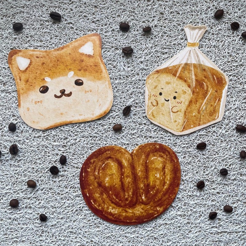 Cartes postales viennoiseries kawaii