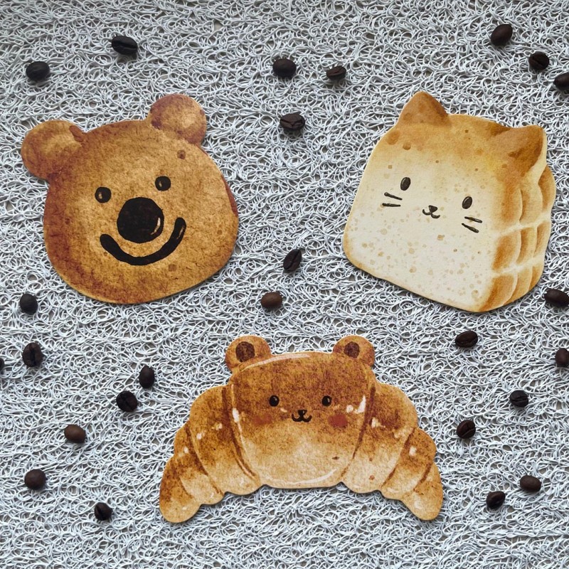 Cartes postales viennoiseries kawaii