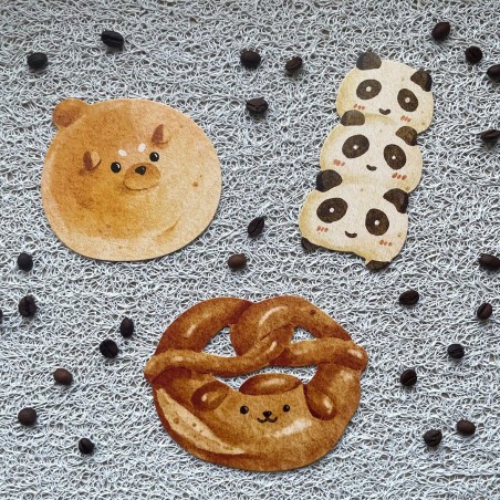 Cartes postales viennoiseries kawaii