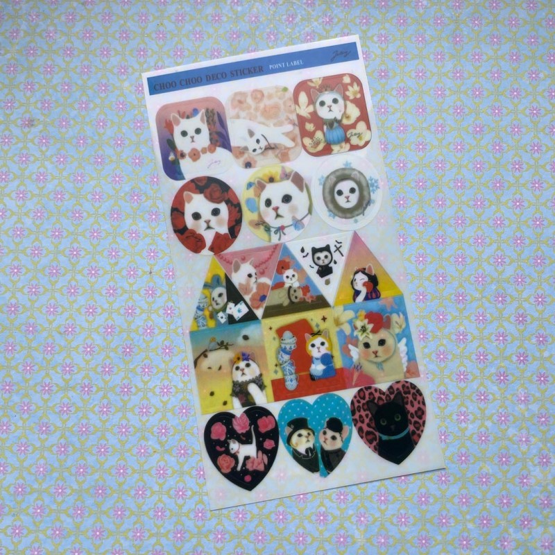 Planche de stickers chats