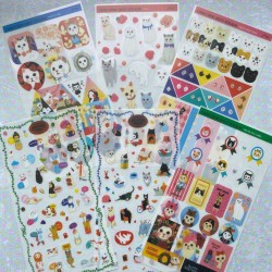 Planche de stickers chats