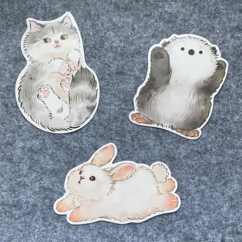 Cartes postales trio d'animaux mignons