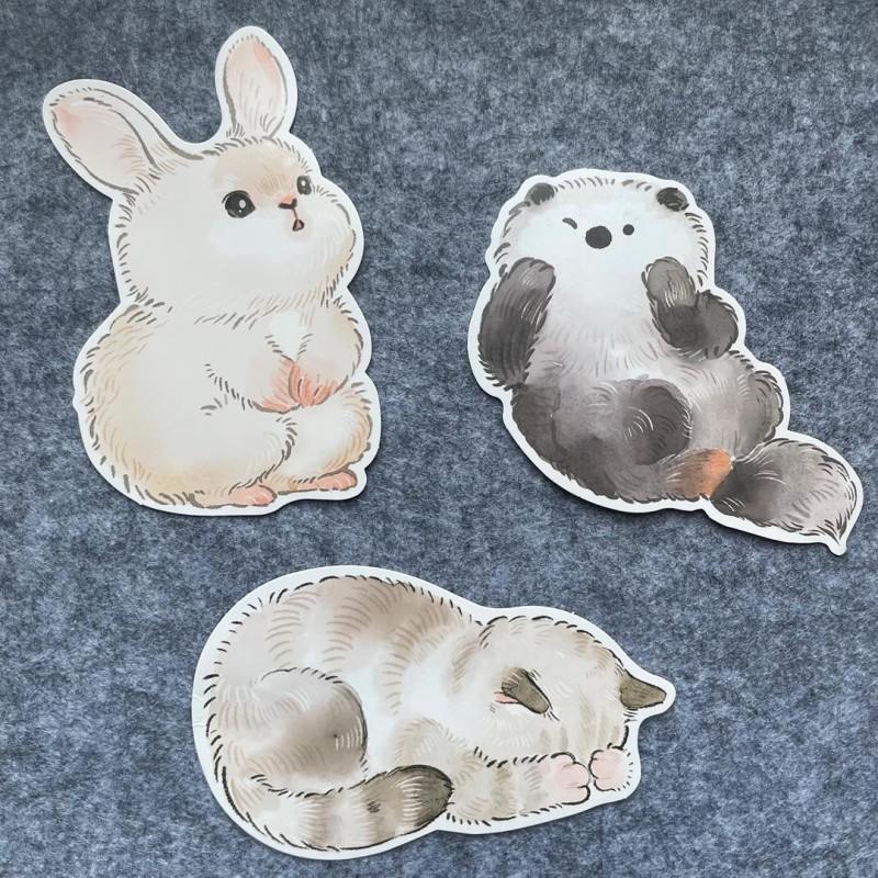 Cartes postales trio d'animaux mignons
